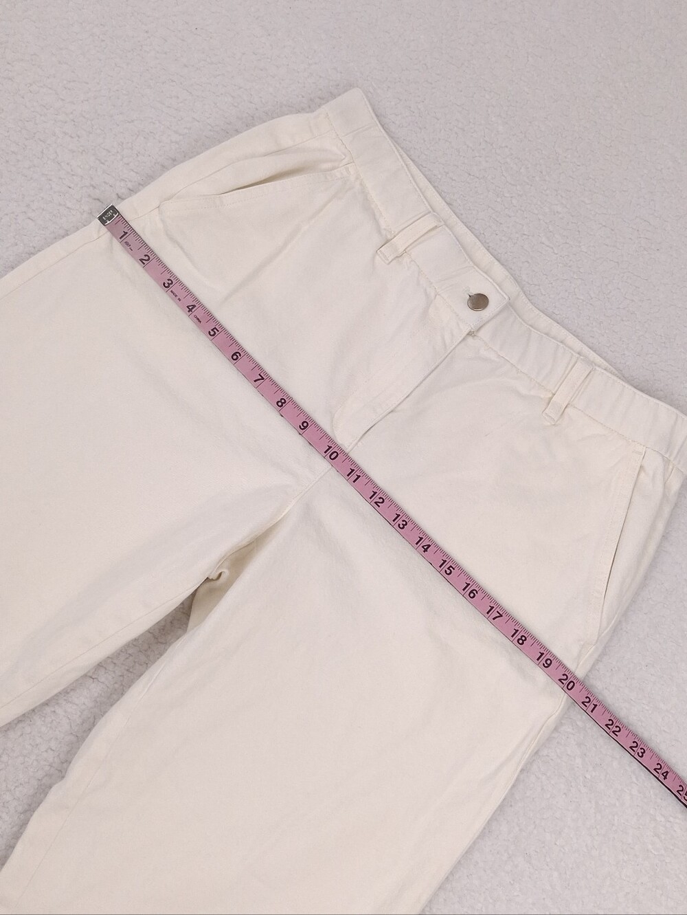 Eileen Fisher Undyed Utility Organic Cotton Tapered Pant minimalist ivory white - Picture 5 of 16